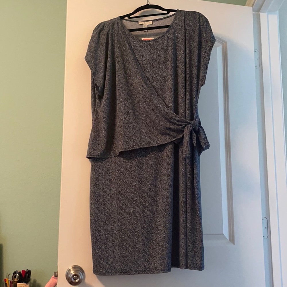 Halston Jet Set Jersey Dress in Anise Classic Navy